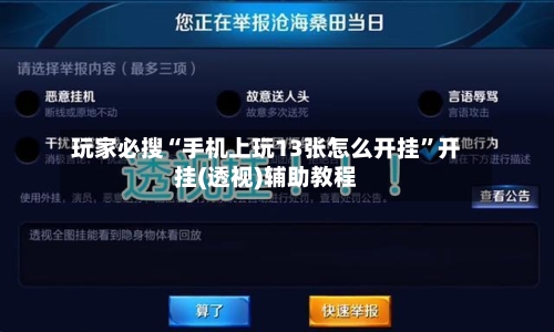 玩家必搜“手机上玩13张怎么开挂”开挂(透视)辅助教程