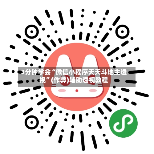 3分钟学会“微信小程序天天斗地主透视”(作弊)辅助透视教程