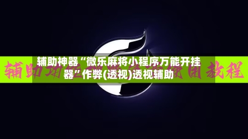 辅助神器“微乐麻将小程序万能开挂器”作弊(透视)透视辅助-第1张图片