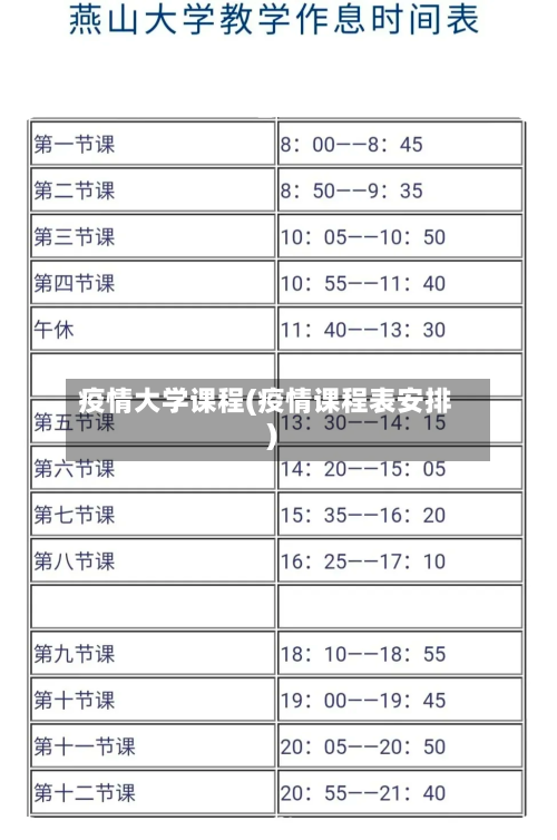 疫情大学课程(疫情课程表安排)-第2张图片