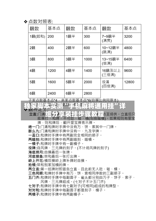 独家脚本实测“手机麻将通用挂	”详细分享装挂步骤教程-第3张图片