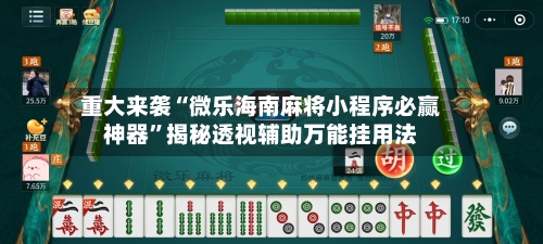 重大来袭“微乐海南麻将小程序必赢神器”揭秘透视辅助万能挂用法-第2张图片