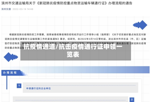 抗疫情通道/抗击疫情通行证申领一览表-第2张图片