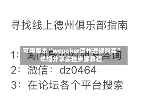 可用版本“wepoker德州透视购买	”详细分享装挂步骤教程-第2张图片
