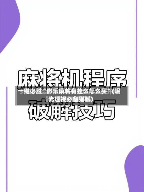 一键必胜“微乐麻将有挂么怎么买	”(曝光透视必备猫腻)-第1张图片