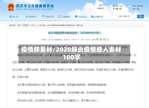 疫情肺素材/2020肺炎疫情感人素材100字-第1张图片