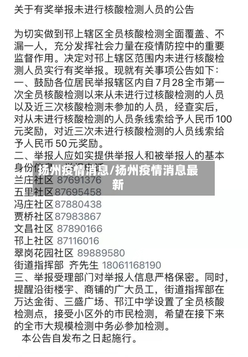 扬州疫情消息/扬州疫情消息最新-第1张图片