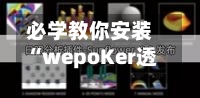 必学教你安装“wepoKer透视插件	”开挂(透视)辅助神器-第3张图片