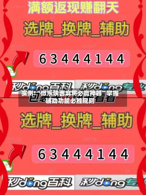 实测!“微乐陕西麻将必赢神器”掌握辅助功能必胜规则-第3张图片