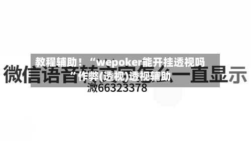 教程辅助！“wepoker能开挂透视吗”作弊(透视)透视辅助-第2张图片