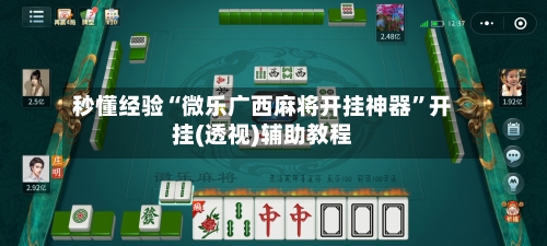 秒懂经验“微乐广西麻将开挂神器”开挂(透视)辅助教程-第2张图片