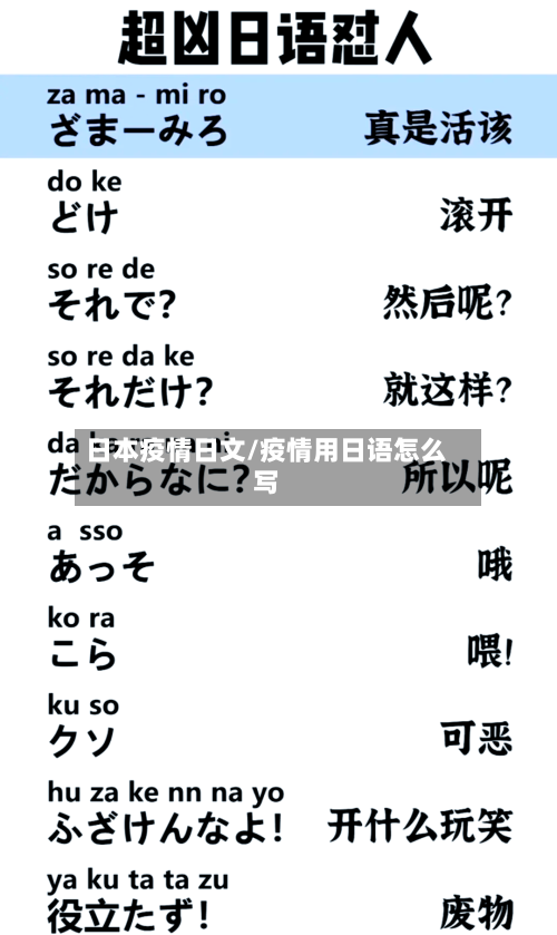 日本疫情日文/疫情用日语怎么写-第1张图片