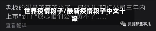 世界疫情段子/最新疫情段子中文十级-第2张图片