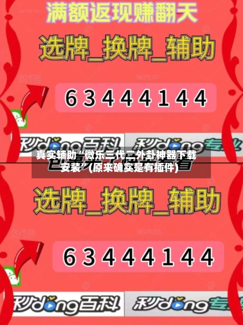 真实辅助“微乐三代二外卦神器下载安装”(原来确实是有插件)-第3张图片