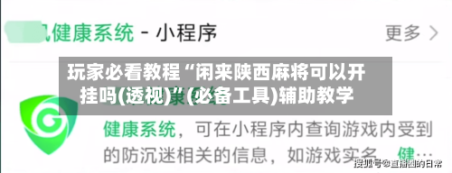 玩家必看教程“闲来陕西麻将可以开挂吗(透视)”(必备工具)辅助教学-第1张图片