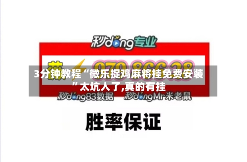 3分钟教程“微乐捉鸡麻将挂免费安装”太坑人了,真的有挂-第1张图片