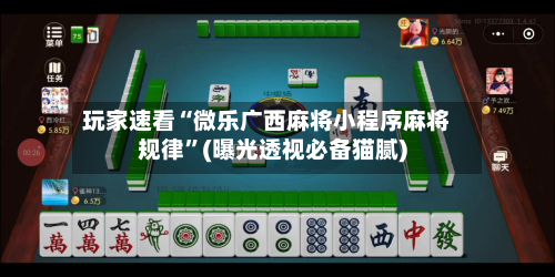 玩家速看“微乐广西麻将小程序麻将规律”(曝光透视必备猫腻)-第1张图片