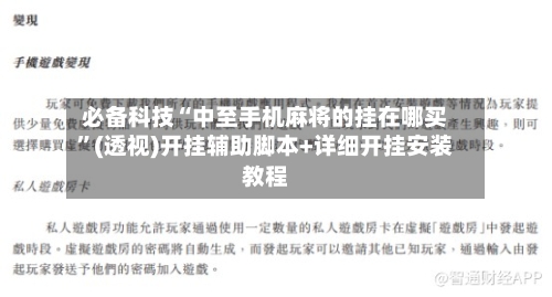 必备科技“中至手机麻将的挂在哪买”(透视)开挂辅助脚本+详细开挂安装教程-第3张图片
