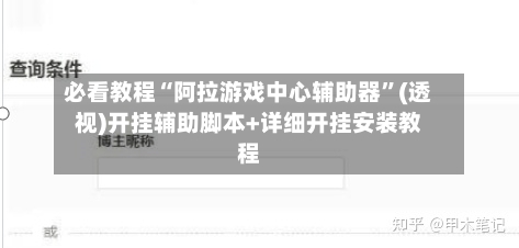 必看教程“阿拉游戏中心辅助器	”(透视)开挂辅助脚本+详细开挂安装教程-第2张图片