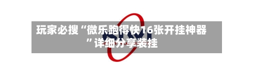 玩家必搜“微乐跑得快16张开挂神器	”详细分享装挂-第2张图片