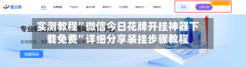 实测教程”微信今日花牌开挂神器下载免费	”详细分享装挂步骤教程-第1张图片