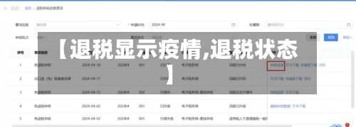 【退税显示疫情,退税状态】-第2张图片