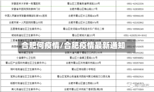 合肥何疫情/合肥疫情最新通知-第2张图片