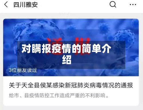 对瞒报疫情的简单介绍-第2张图片