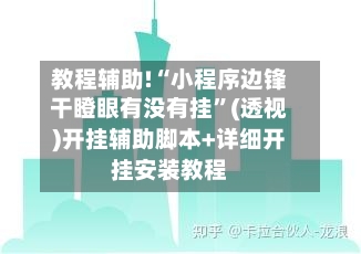 教程辅助!“小程序边锋干瞪眼有没有挂”(透视)开挂辅助脚本+详细开挂安装教程-第1张图片