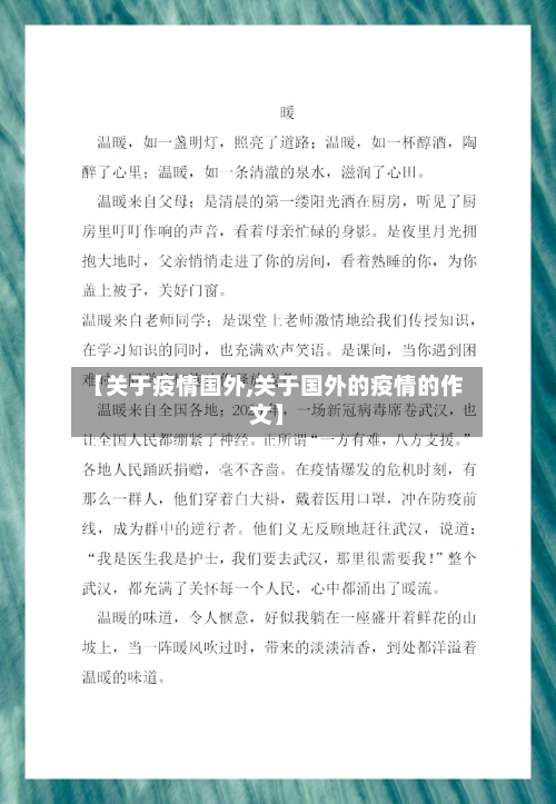 【关于疫情国外,关于国外的疫情的作文】-第2张图片