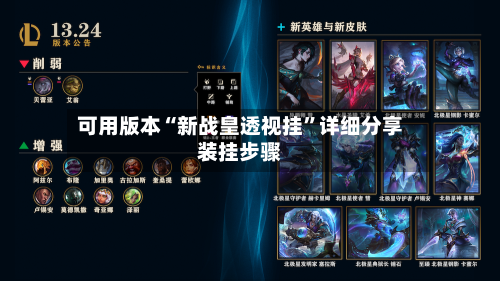 可用版本“新战皇透视挂”详细分享装挂步骤-第1张图片