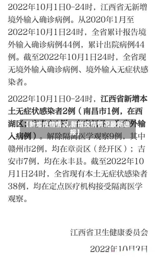 【新增疫情情况,新增疫情情况最新通报】-第1张图片