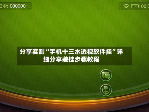 分享实测“手机十三水透视软件挂”详细分享装挂步骤教程-第1张图片