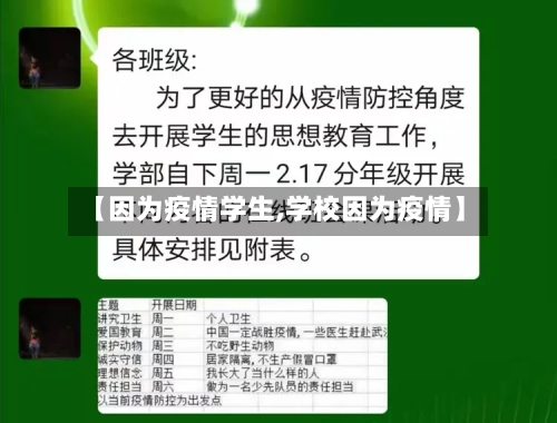 【因为疫情学生,学校因为疫情】-第3张图片