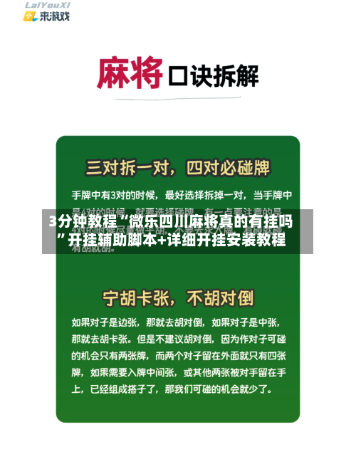 3分钟教程“微乐四川麻将真的有挂吗”开挂辅助脚本+详细开挂安装教程-第2张图片