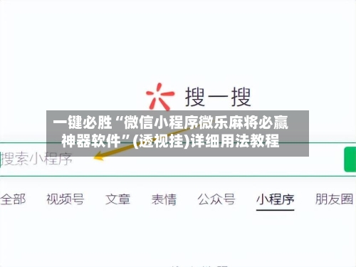 一键必胜“微信小程序微乐麻将必赢神器软件”(透视挂)详细用法教程-第3张图片