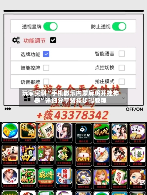 玩家实测“手机微乐内蒙麻将开挂神器	”详细分享装挂步骤教程-第2张图片