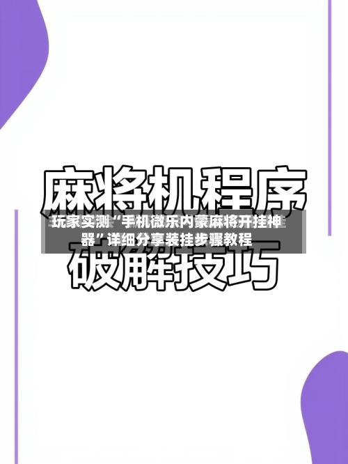玩家实测“手机微乐内蒙麻将开挂神器”详细分享装挂步骤教程-第1张图片