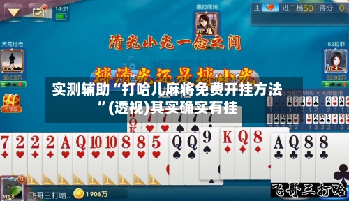 实测辅助“打哈儿麻将免费开挂方法	”(透视)其实确实有挂-第2张图片