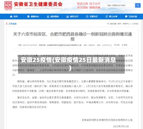 安徽25疫情(安徽疫情25日最新消息)-第2张图片