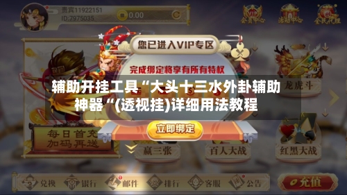 辅助开挂工具“大头十三水外卦辅助神器“(透视挂)详细用法教程-第1张图片