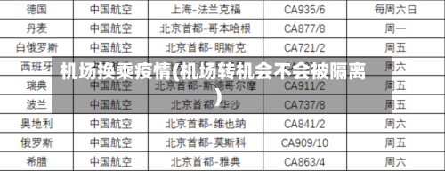 机场换乘疫情(机场转机会不会被隔离)