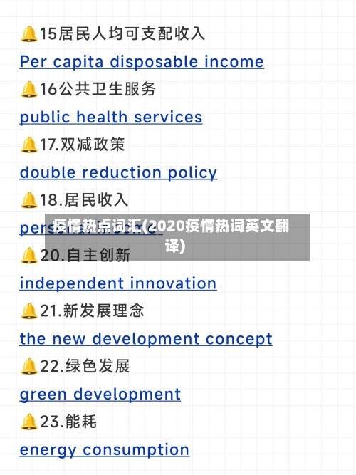 疫情热点词汇(2020疫情热词英文翻译)