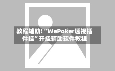 教程辅助!“WePoker透视插件挂	”开挂辅助软件教程-第2张图片