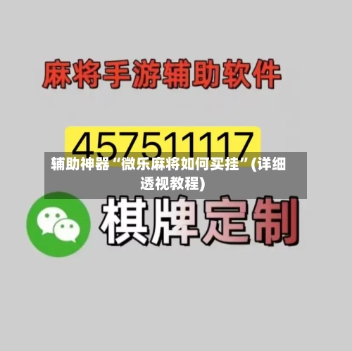 辅助神器“微乐麻将如何买挂”(详细透视教程)