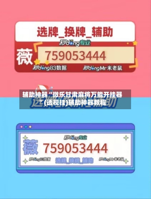 辅助神器“微乐甘肃麻将万能开挂器”(透视挂)辅助神器教程-第2张图片