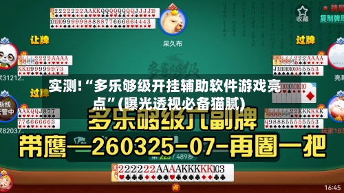 实测!“多乐够级开挂辅助软件游戏亮点	”(曝光透视必备猫腻)-第2张图片