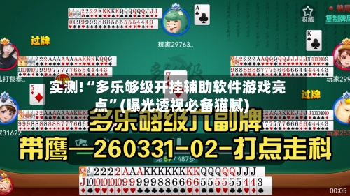 实测!“多乐够级开挂辅助软件游戏亮点”(曝光透视必备猫腻)