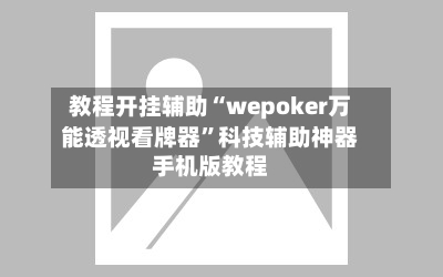 教程开挂辅助“wepoker万能透视看牌器”科技辅助神器手机版教程