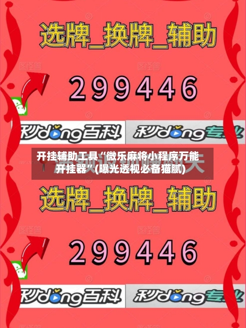 开挂辅助工具“微乐麻将小程序万能开挂器”(曝光透视必备猫腻)